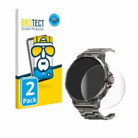 BROTECT Pack of 2 Full Cover Screen Protectors for Tesofit Smartwatch 1.85 Inch (Round) Full Screen Protector Film [3D Curved, Crystal Clear]