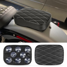 8 Suction Cup Seat, PSLER motorcycle Rear Passenger Pillion Pad Seat Cushion Pad for Sportster 883 1200 Dyna Cruiser Custom Chopper, with 8 Suction Cup，Diamond Shaped Surface
