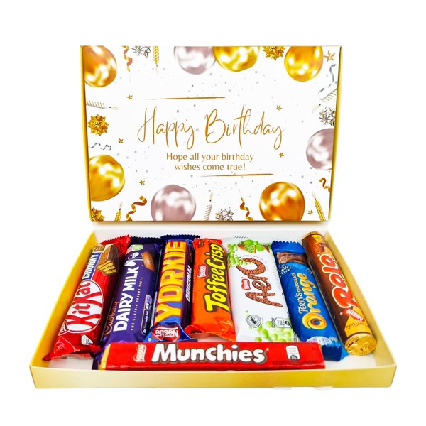 Happy Birthday Chocolate | Full Sized Bars | Letterbox Gift | Cadbury chocolate | Nestle Kitkat | Yorkie | Terry Orange | For Kids | Him | Her |