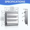 18 Inch Galvanized Shutter Exhaust Louver Vent, Automatic Gravity Shutter