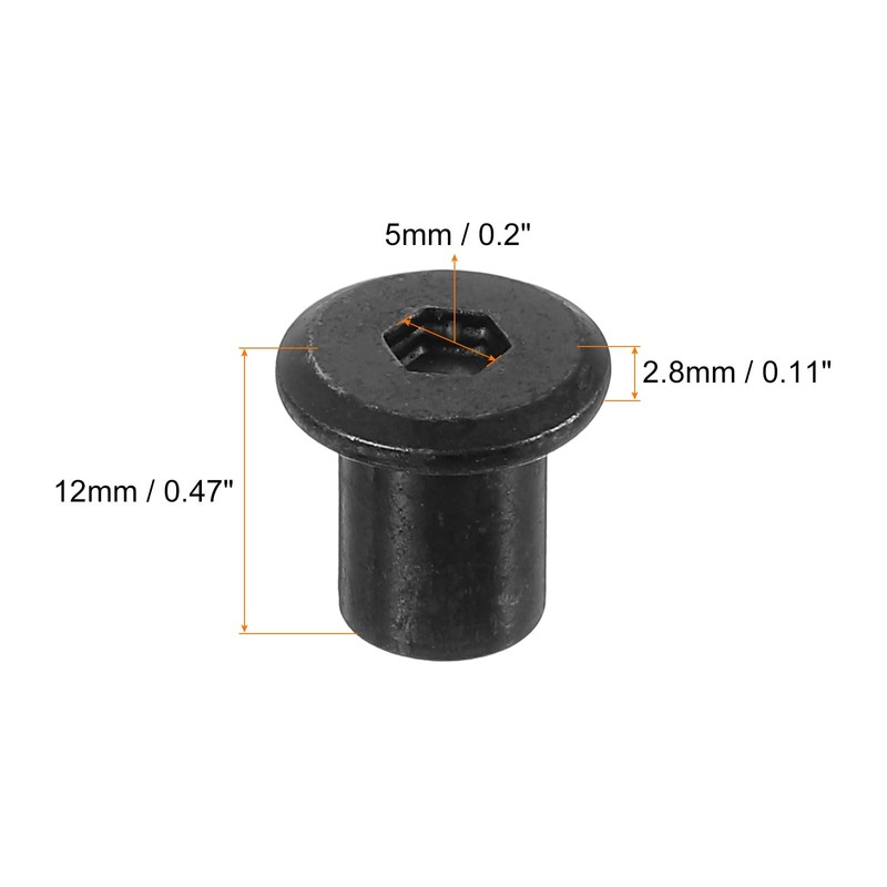 sourcing map M8 T-nuts, 20pcs Carbon Steel Hex Socket Head