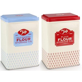 Set of Plain & Self Raising Flour Tins