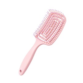 Hair Brush Dry Wet Hair Brush Detangling, Curly Hair - Curved and Vented Hair Brush for Women, Men or Kids Faster Blow Drying Styling Professional Paddle Vent detangler (Pink)
