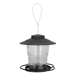 Bird Feeder 1L Durable ABS Easy Filling Transparent Container Portable Pavilion Design Hanging Bird Feeder