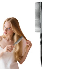 Hair Styling Pointed Tail Comb | Metal Parting Tooth Tail Hair Brush | Lightweight Ergonomic Root Teasing Comb Precision Styling Tool for Wife Daughter Mom