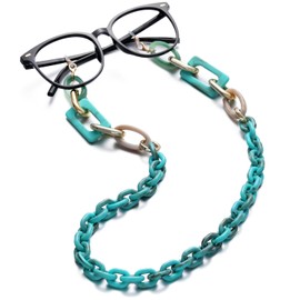 Cosace Acrylic Eyeglass Chain Glasses Chain for Women Eye Glasses Holders Around Neck Eyeglass Chains for Women EC-TurquGreen