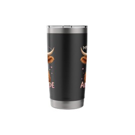 Apparently I Have An Attitude Who Knew Highland Cow for lady Stainless Steel Insulated Tumbler