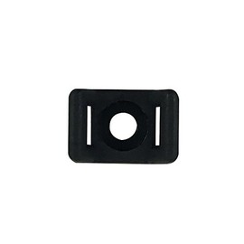 100pk Cable Tie Screw Mount Base 15.2x9.4x6.8mm - UV & Weather Resistant Nylon 66 - Black