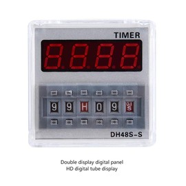 Programmable Delay Time Relay 0.1S-99H 8-Pin DH48S-S 12V/24V/380V Digital LCD Display Timer (12V AC/DC)