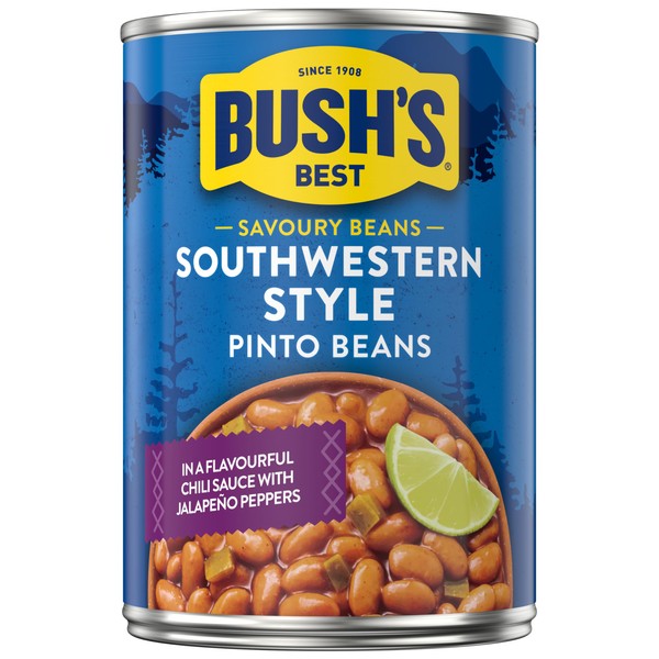 Bush's Best Bush's Southwestern Style Pinto Beans, High Fibre, Excellent Source of Protein, 398 mL, 1ct