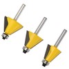 Eyech 3pc Chamfer Router Bits Set, 1/4 Inch Shank Chamfer