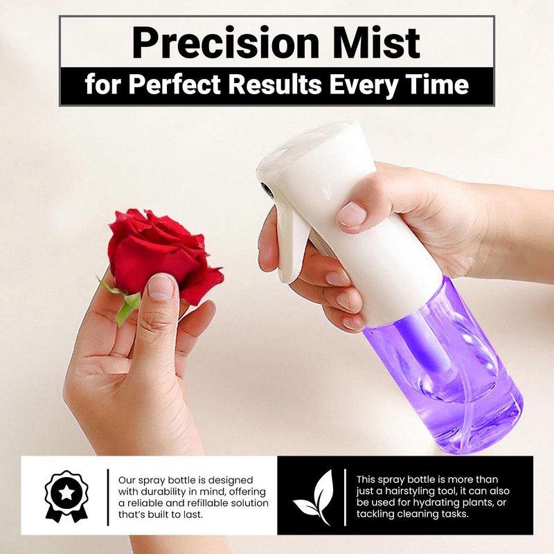 Practix Continuous Mist Spray Bottle – Ultra Fine Mist for