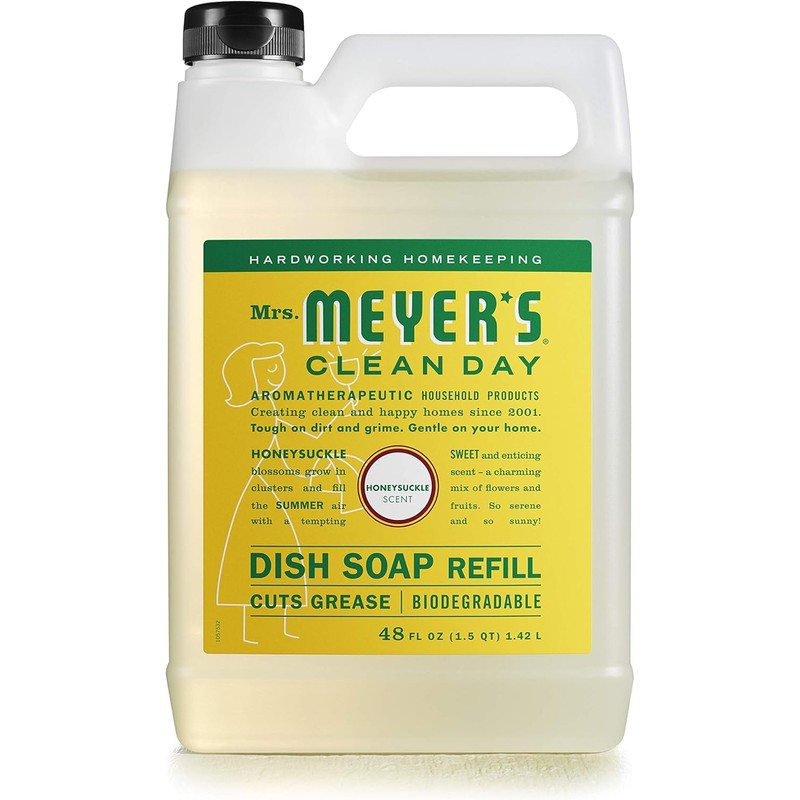 MRS. MEYER'S CLEAN DAY Liquid Dish Soap Refill, Honeysuckle, 48