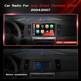 4+128GB Android 15 Car Radio for Jeep Grand Cherokee (LHD) 2004-2007 with Wireless Carplay Android Auto, Realdio Car Stereo with 10.1" in-Cell Touchscreen WiFi BT GPS FM/RDS EQ Backup Camera MIC