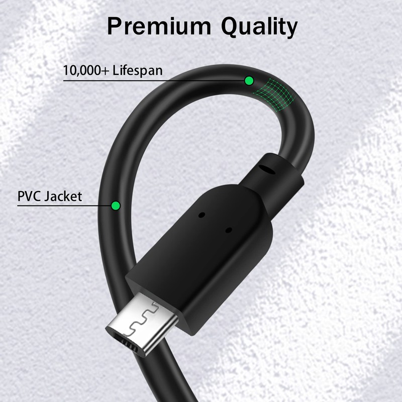 USB C to Micro USB Cable 6 FT (3-Pack), Flexible