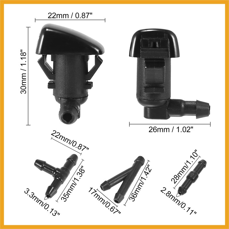 Partuto Front Windshield Wiper Nozzles Kit for Toyota Tacoma with