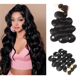Body Wave Bundles Human Hair 100% Unprocessed Brazilian Human Hair Bundles Weave Bundles Hair Natural Black Color 18 18 18 Inch