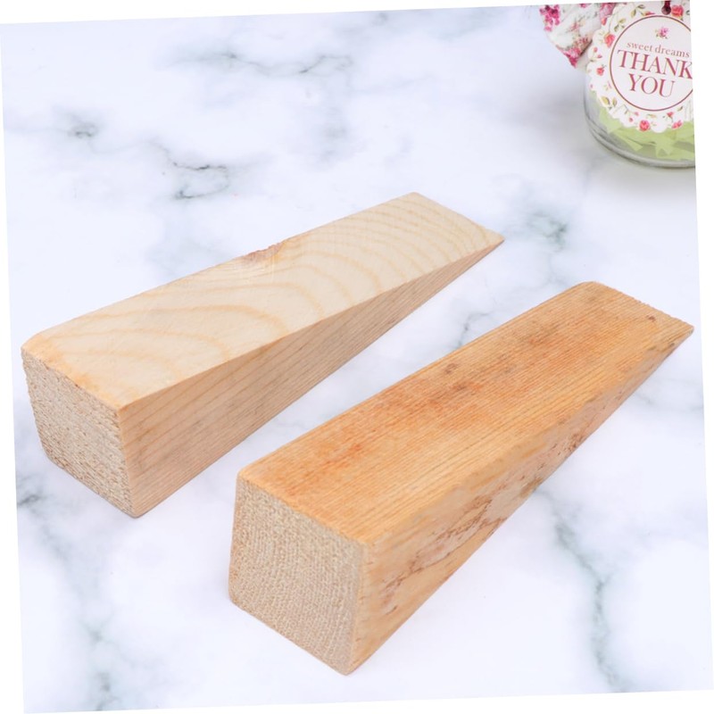 OSALADI 2Pcs Premium Wooden Door Stop Wedge Heavy Duty Door