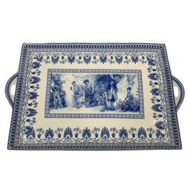 Madison Bay 16" Liberty Blue Transferware Porcelain Tea Set with Tray - Antique Reproduction