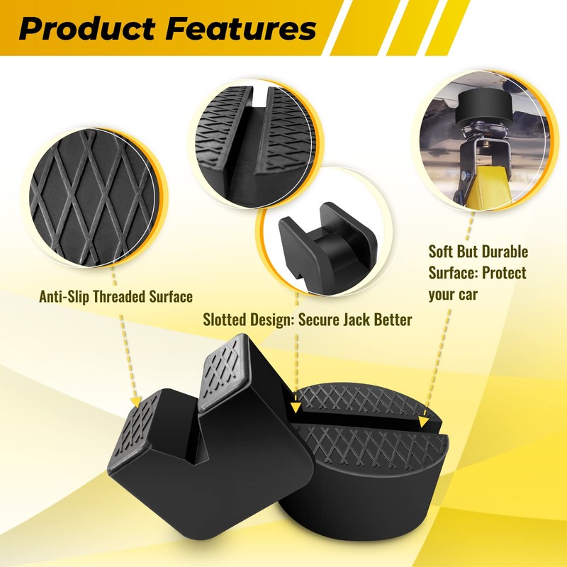 Rubber Jack Pad Pinch Weld Adapter, Universal Slotted Frame Rail