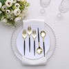 TABLECLOTHSFACTORY 24 Pack | 6" Gold/Black Premium Plastic Fork/Spoon Utensil
