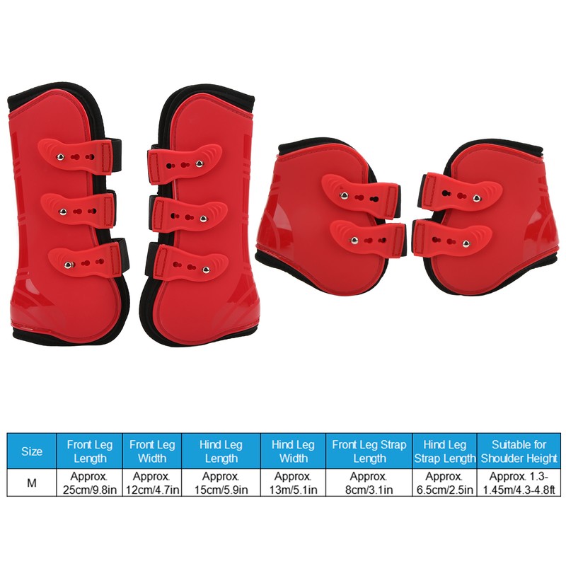4pcs Horse Leg Guard PU Neoprene Front Hind Horse Tendon