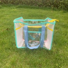 Garosa Large Clear Tote Bag for Women Beach Bag Fashion Clear Bag PVC Transparent Handbag for Travel Shopping Sports Work Stadium Events (Blue Green)