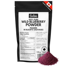 Taloa Wild Blueberry Powder 150 g - Made in Canada with Wild Blueberries from Nova Scotia - Pure Ingredient for Smoothies, Baking & More - No Additives, No Added Sugar