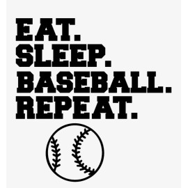 Oracal Eat Sleep Baseball Repeat SPORTS Vinyl DECAL for Window Car/ Truck/ USA - 3"