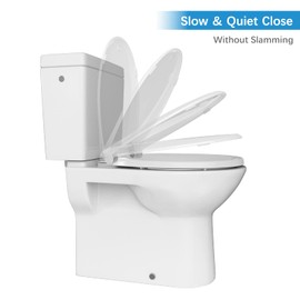 Toilet Seat, Round Toilet Seat with Toddler Seat Built in, Potty Training Toilet Seat Round Fits Both Adult and Child, with Slow Close and Magnets- Round 2 Packs