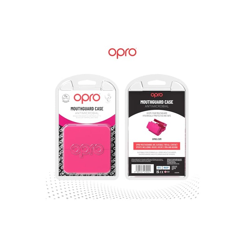 Opro Estuche para Protector Bucal Dental Caja Anti Microbial Rosa