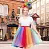 Angenster Angenster Karneval Regenbogen Kostüm Damen Set, Tüllrock Damen Kostüm