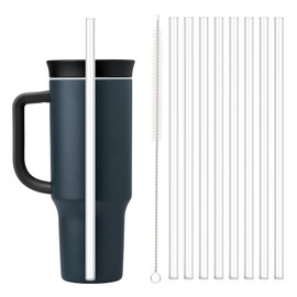 Replacement Straws for Owala 40oz Tumbler 8PCS, Allwith Reusable Clear Drinking Straws with Cleaning Brush Compatible with Owala Water Bottle Cup Mug Accessories