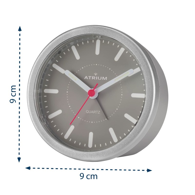 Atrium moderner Design Wecker Analog Quarz ohne Ticken mit Licht