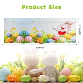 OOTSR Easter Curtain Valance, Easter Rabbit Egg Kitchen Window Valance Rod Pocket Curtain Valance
