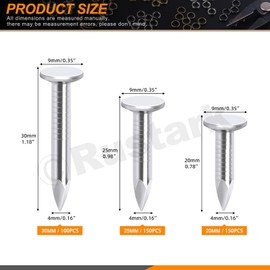 Rustark 400Pcs 3 Sizes 3/4 Inch 1 Inch 1-1/4 Inch Galvanized Roofing Felt Nails Asphalt Nails Slating Nails Cement Siding Nails for Roof Repair, Asphalt Tile, Landscaping (20mm 25mm 30mm)