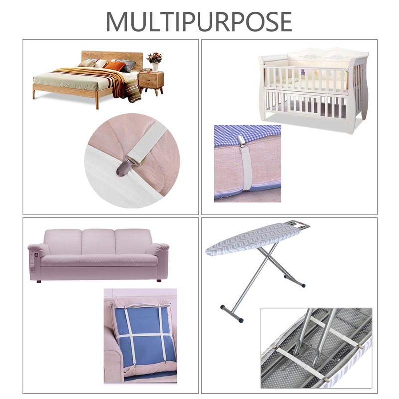 LIHAO 4PCS Adjustable Bed Sheet Clips Elastic Fitted Bed Sheet