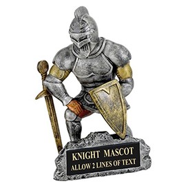 SHOP AWARDS AND GIFTS Knight Mascot Trophy, Engravable Customizable Personalized Award for Employee Recognition, Work, Military, 6-1/2 Inch