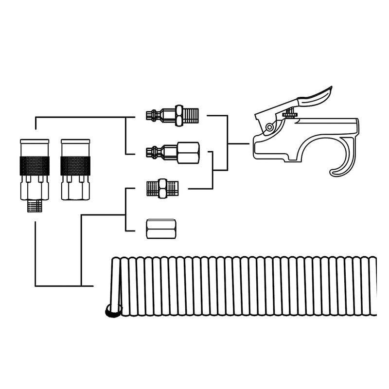 Air Hose Fittings 2 External Connection 2 External Plug 3/8