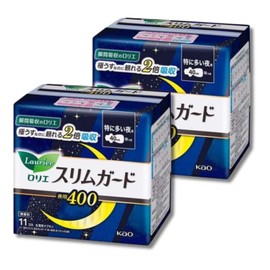 Laurier Slim Guard, 15.7 inches (40 cm), Comes with Wings, 11 Pieces x 2 Pieces, Total of 22 Pieces, For Especially Frequent Nights, Bulk Purchase