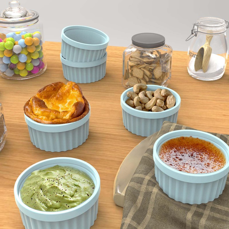 Silicone Ramekins 8 oz Oven Safe, 2Pcs Creme Brulee Ramekins
