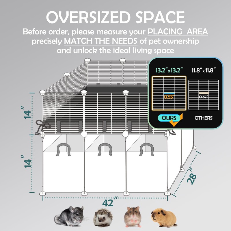 MEEXPAWS Guinea Pig Cages Small Animal Playpen Large 42" L