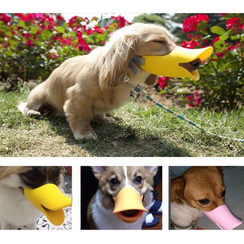Dog Muzzles Anti Bite Silicone Duck-Bill Duck Mouth Shape Dog