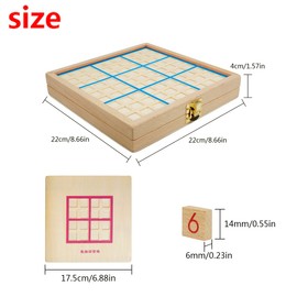 Andux Zone Sudoku Board Box 3-in-1 Wooden Number Space Toy SD-03 (Blue)
