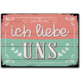 LANOLU Fridge Magnets Funny - Ich Liebe Uns - Funny Magnets with Sayings and Funny Motifs 8 x 5.5 cm