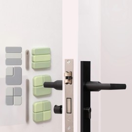 6 Pcs Door Stop Wall Protector. 0.4" Square Soft Rubber Thicker Design Door Bumpers with Strong Thickened Adhesive of Rubber Knob, Oval Wall Shield Cushion. Door Knob Wall Protector,Anti-Collision Pad