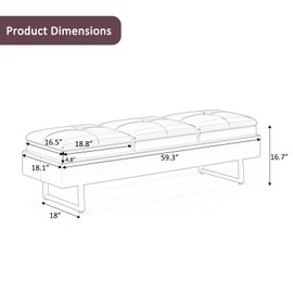 KINBOR BABY Faux Leather Office Guest Chair, 3-Seat Upholstered Reception Bench, Lobby Furniture for Salon and Shop, Waiting Room Chairs, Orange