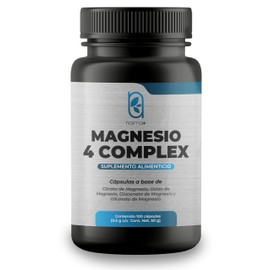 Magnesio Complex - Citrato de Magnesio, Glicinato de Magnesio, Oxido de Magnesio y Gluconato de Magnesio - 500mg (100 Cápsulas)