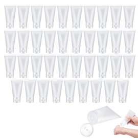 Travel Bottles Set Travel Container Cosmetic Transparent Empty Refillable Tubes Bottle Mini Cosmetic Container for DIY Lip Gloss, Body Lotion Cosmetic Sample Shampoo Shower Gel Cleanser Pack of 40 10