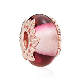 Annmors 925 Sterling Silver Spacer Charms Pendant for European Bracelets Necklace Murano Glass Spacer with 5A Cubic Zirconia, Christmas, Mother's Day, Gift Pendant for Women Girls, Cubic Zirconia